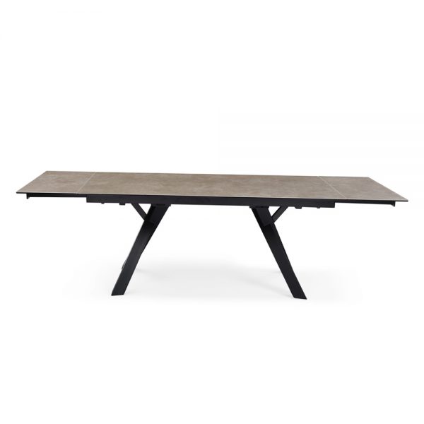 שולחן אוכל קרמיקה מפואר באורך 1.8 מ' נפתח ל- 2.6 מ' עם רגלי מתכת דגם אספניה
