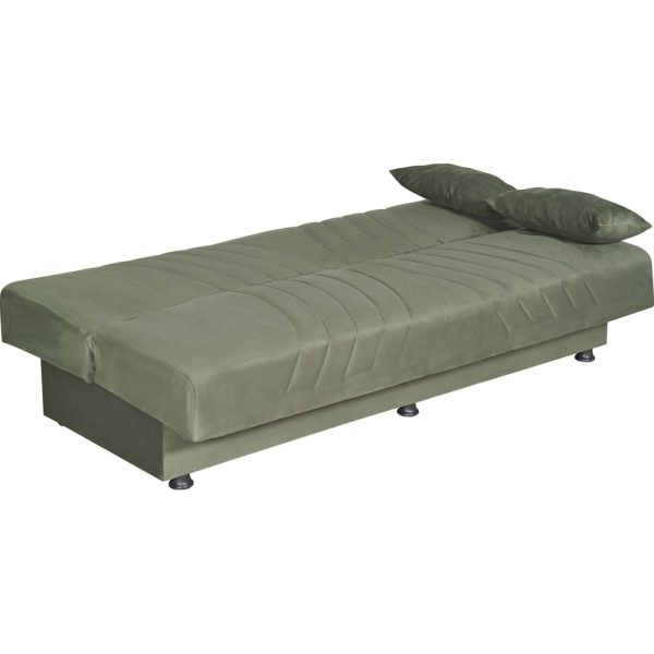 ספה תלת מושבית נפתחת למיטה רחבה עם ארגז מצעים דגם הדס-ירוק