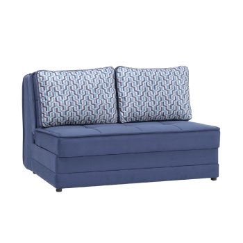 ספה דו מושבית עם ארגז מצעים נפתחת למיטה זוגית דגם עמית – כחול