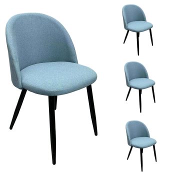 סט 4 כסאות מרופדים בד לפינת אוכל דגם טומי – כחול