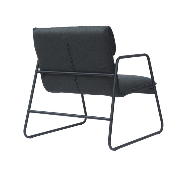 כורסא מעוצבת בריפוד בד ורגלי ברזל דגם פרדייז