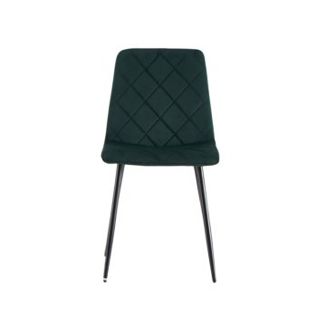 סט 4 כסאות אוכל מרופדים בד קטיפתי דגם לוטוס – ירוק