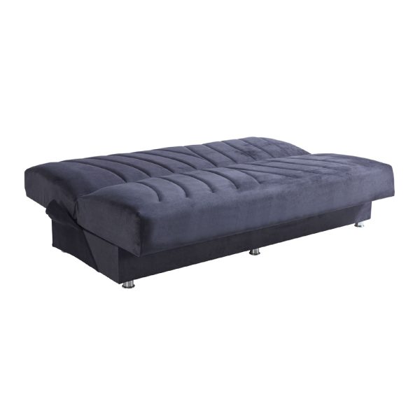 ספה מעוצבת נפתחת למיטה רחבה עם ארגז מצעים דגם מגה-שחור