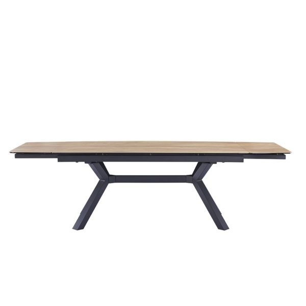 שולחן אוכל קרמיקה מפואר באורך 1.6 מ' נפתח ל- 2.4 מ' עם רגלי ברזל דגם פלורידה 160