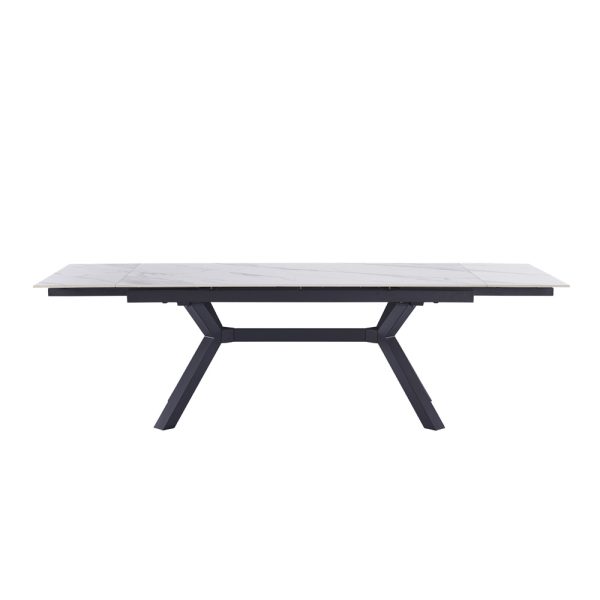 שולחן אוכל קרמיקה באורך 1.8 מ' נפתח ל- 2.6 מ' עם רגלי ברזל דגם מסטר 180