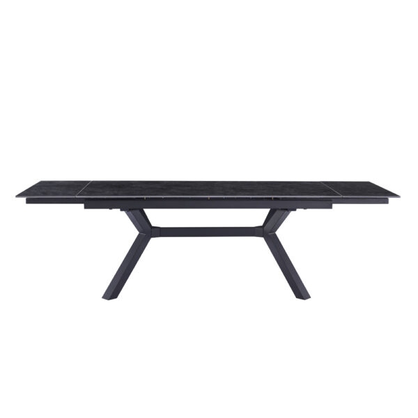 שולחן אוכל קרמיקה באורך 1.8 מ' נפתח ל- 2.6 מ' עם רגלי ברזל דגם סינדי 180