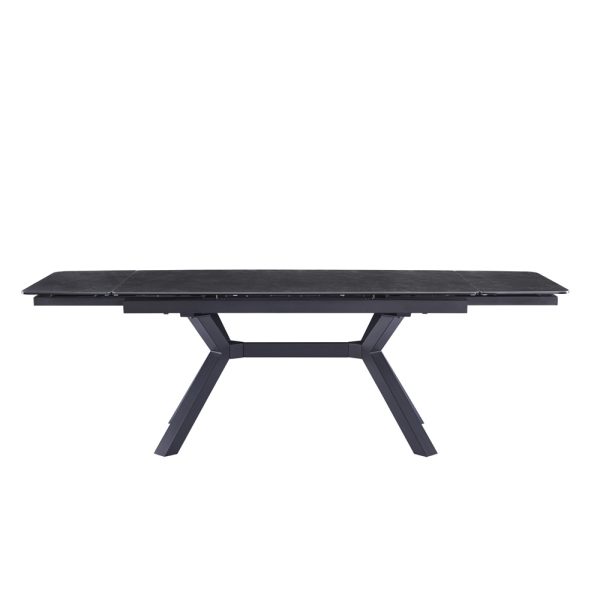 שולחן אוכל קרמיקה מפואר באורך 1.6 מ' נפתח ל- 2.4 מ' עם רגלי ברזל דגם טקסס 160