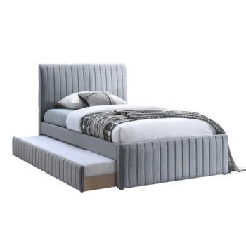 מיטה רחבה 120×190 מרופדת בד קטיפתי עם מיטת חבר דגם אמיגו