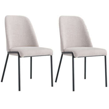 זוג כיסאות מעוצבים לפינת אוכל עם רגלי ברזל דגם אייל -אבן