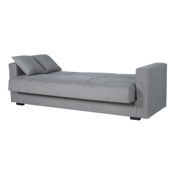 ספה תלת מושבית נפתחת למיטה רחבה עם ארגז מצעים דגם סניור-אפור