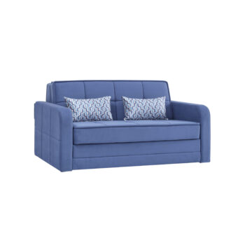 ספה דו מושבית עם ארגז מצעים נפתחת למיטה זוגית דגם אודרי-כחול