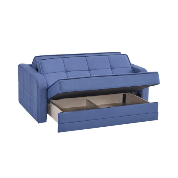 ספה דו מושבית עם ארגז מצעים נפתחת למיטה זוגית דגם אודרי-אפור