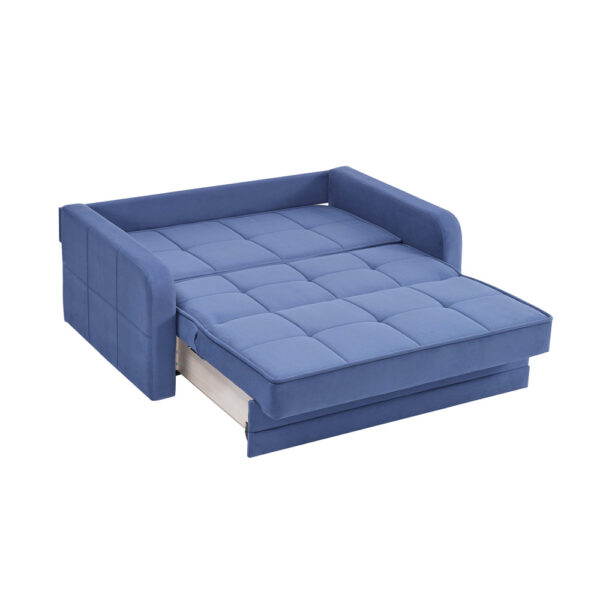 ספה דו מושבית עם ארגז מצעים נפתחת למיטה זוגית דגם אודרי-אפור