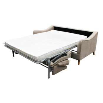 ספה נפתחת למיטה זוגית 140×190 עם מזרן ספוגים עבה דגם דניאל-קרם