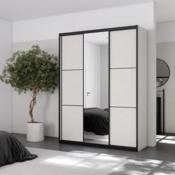 ארון הזזה עם טריקה שקטה 180 ס"מ עם דלת מראה דגם מאיה