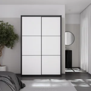 ארון הזזה עם טריקה שקטה 160 ס"מ דגם מאיה לבן